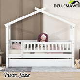 Bellemave® Wooden House Bed with Trundle Bed - Bellemave